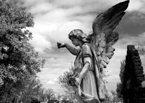 Image of an angel from Magnolia Cemetery in Mobile